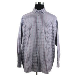 Van Heusen Checkered Long Sleeve Button Mens 18.5 34/35 Classic Fit Shirt